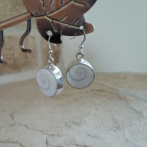 NEW - Round Genuine Shiva Shell Earrings